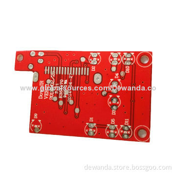 Fr-4 PCB, double-sided, red soldermask